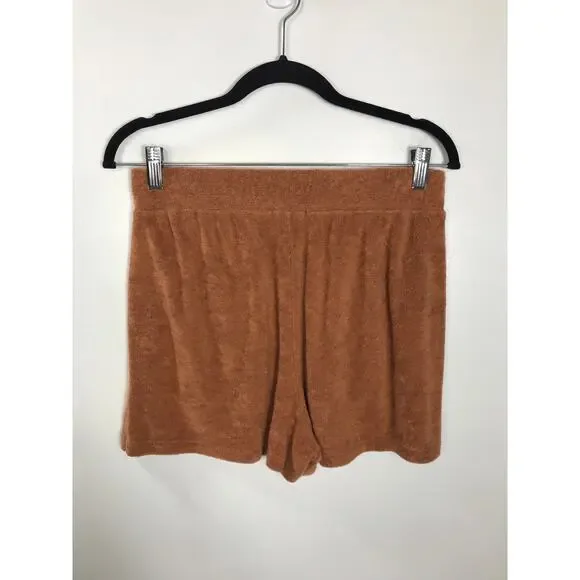 Marine Layer Set Women's Terry Out Resort Top Shorts Brown Casual Relaxed Vaca - Picture 9 of 16